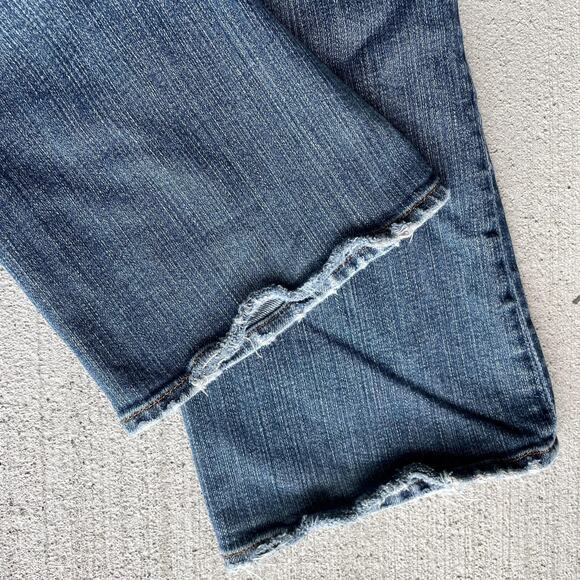 y2k vintage 00's LUCKYBRAND lowrise flare faded distressed bootcut denim jeans 8 - Picture 9 of 10